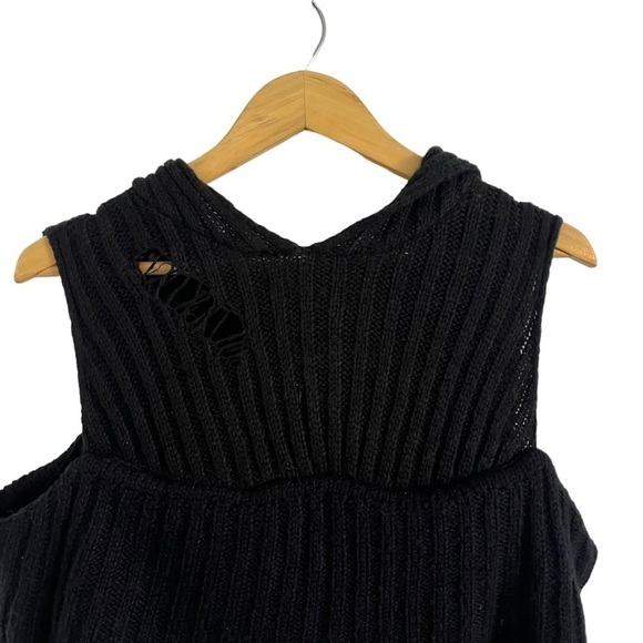 KILLSTAR Salvia Hooded Long Stripe Knit Distressed Sweater - Picture 5 of 11